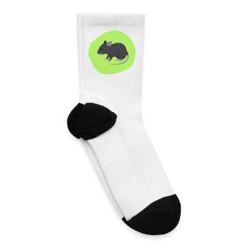 Rat animal on green background - Tennis Socks - white - Right