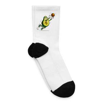 Avocado Basketball Comic Design - Tennis Socks - white - Right
