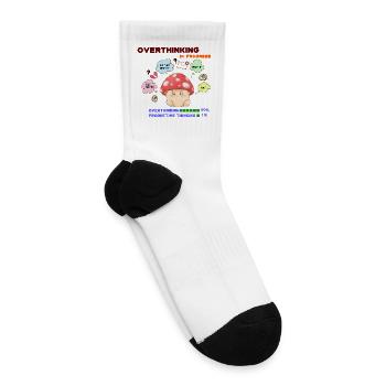 Overthinking Mushroom In Progress - Tennis Socks - white - Right