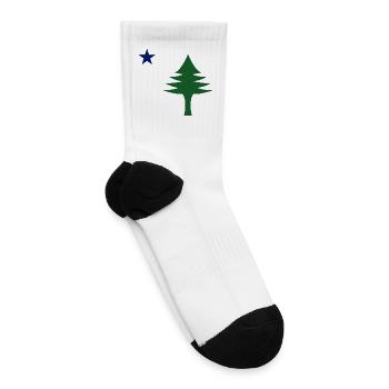 Pine tree and star 1901 flag of Maine State - Tennis Socks - white - Right