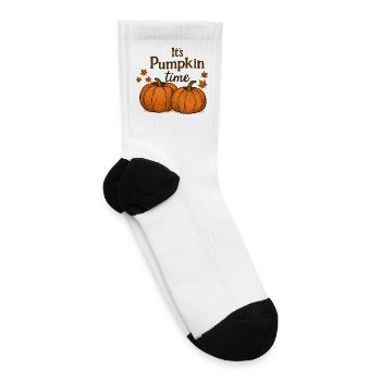 Pumpkin Time Autumn Illustration - Tennis Socks - white - Right