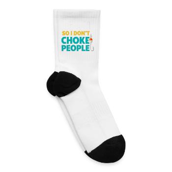 I Fish So I Don't Choke People - Tennis Socks - white - Right