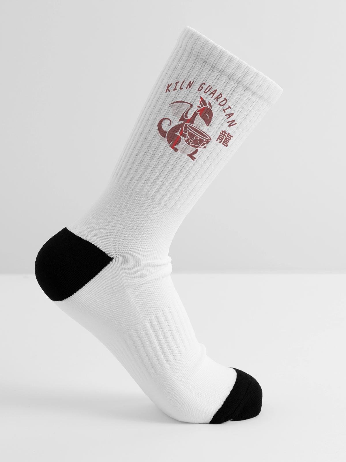 Kiln Guardian Dragon - Tennis Socks - white - Right