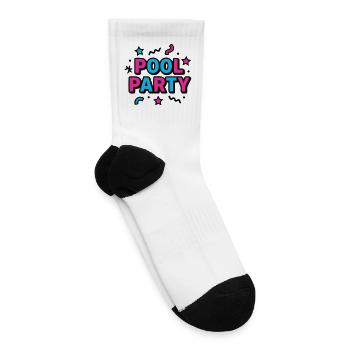 Pool Party 90s Typography - Tennis Socks - white - Right