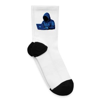 Cyberpunk Hacker | Coder & Tech Aesthetic stuffs - Tennis Socks - white - Right