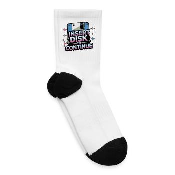 Y2K Retro – Insert Disk to Continue - Tennis Socks - white - Right
