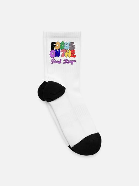 Focus on the Good Things - Tennis Socks - white