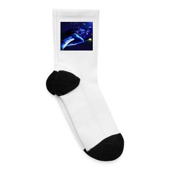 Blue Nebula Leap - Tennis Socks - white - Right
