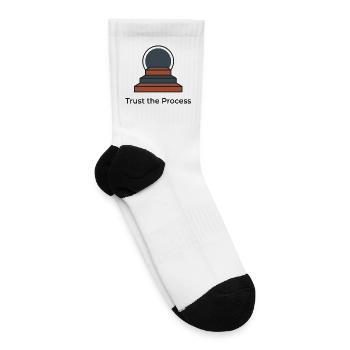 Trust the Process Lantern Steps - Tennis Socks - white - Right