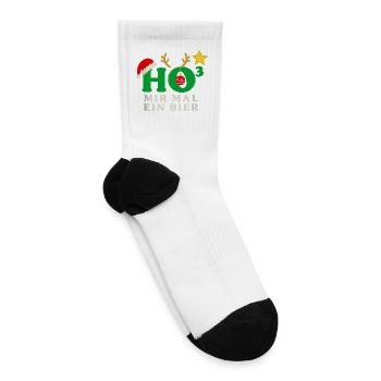 Christmas Ho in a cube, I'll Have a Beer Xmas - Tennis Socks - white - Right