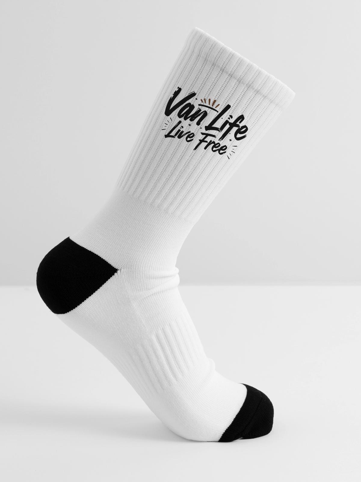 Van Life - Nocturnal Silhouette Sunburst - Tennis Socks - white - Right