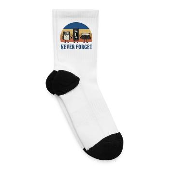 Never Forget Retro Tape Trio - Tennis Socks - white - Right