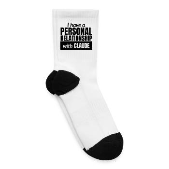 With CLAUDE Typography Tee - Tennis Socks - white - Right