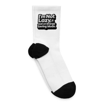 I’m Not Lazy, Just on Energy Saving Mode , desgin - Tennis Socks - white - Right
