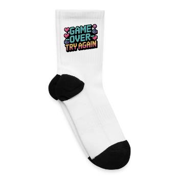 Game Over Try Again Quote - Tennis Socks - white - Right