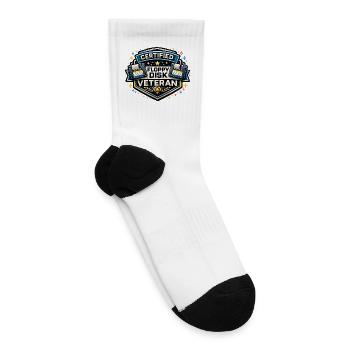 Certified Floppy Disk Veteran Badge funny pixel - Tennis Socks - white - Right