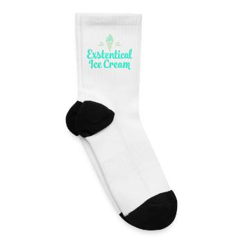 Existential ice cream Funny saying Ice cream cone - Tennis Socks - white - Right