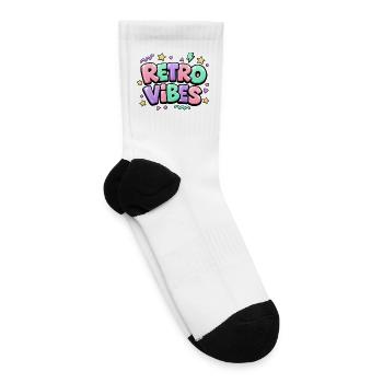 Retro Vibes Neon Letters - Tennis Socks - white - Right