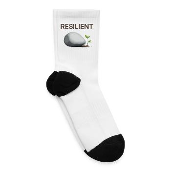 Resilient Growth Mindset Minimal Art - Tennis Socks - white - Right