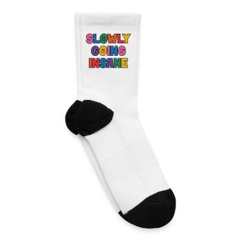 Slowly Going Insane Clowncore Aesthetic Kidcore - Tennis Socks - white - Right
