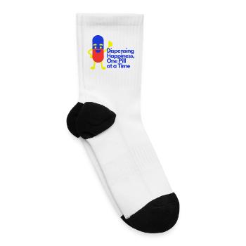 Dispensing Happiness One Pill at a Time - Tennis Socks - white - Right