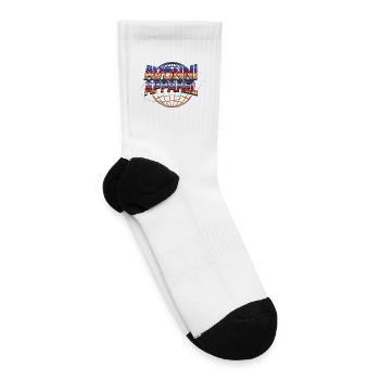Retro Futuristic Globe Logo - Tennis Socks - white - Right