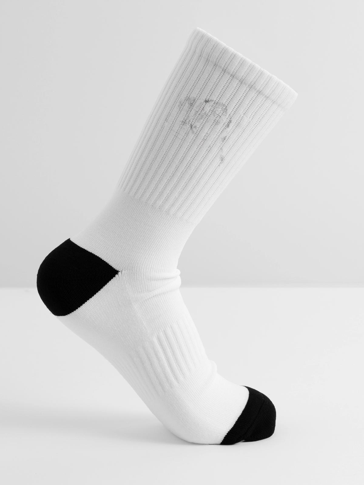 Wolf Silhouette Mono - Tennis Socks - white - Right