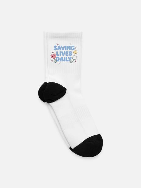 Saving Lives Daily - Tennis Socks - white
