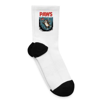 Paws Funny Cat Parody Design - Tennis Socks - white - Right