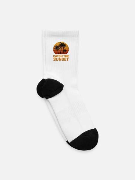 Catch the Sunset Palm Retro - Tennis Socks - white
