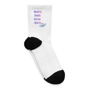 Healing Hands Caring Hearts - Tennis Socks - white - Right