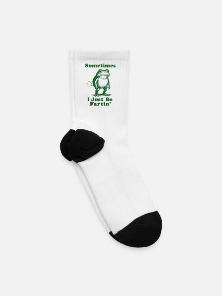 Sometimes I Just Be Fartin' Frog - Tennis Socks - white