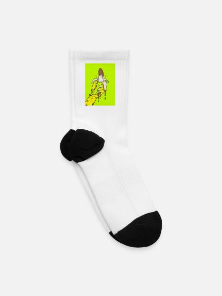 Banana Melt Neon Peel - Tennis Socks - white