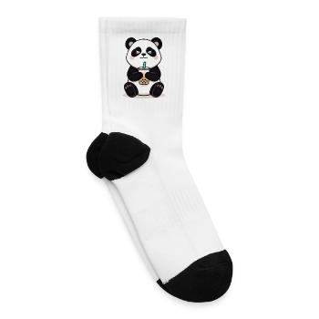 Panda Bubble Tea Cozy Charm - Tennis Socks - white - Right