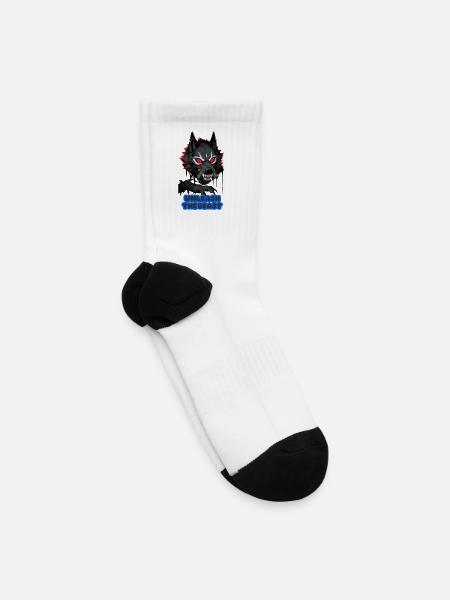 Unleash the Beast Werewolf Graphic - Tennis Socks - white