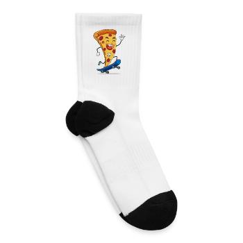 Pizza Slice Skateboard Parade - Tennis Socks - white - Right