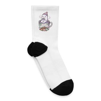 Moonlit Tea Ghost in Pumpkin Cup - Tennis Socks - white - Right