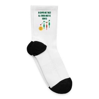 In Crypto We Trust Bold Typography Design - Tennis Socks - white - Right