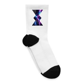 Abstract Lightning Bolt Diamond Pattern - Tennis Socks - white - Right