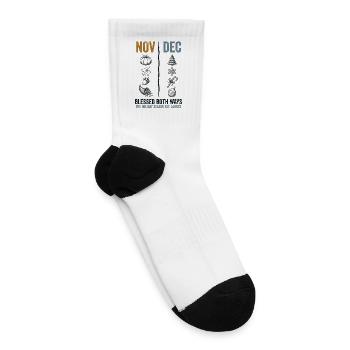 Blessed Both Ways Thanksgiving Christmas Season - Tennis Socks - white - Right