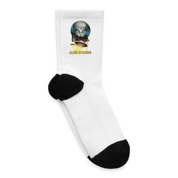 Galactic Alien Invasion T-Shirt Design - Tennis Socks - white - Right