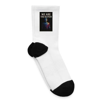 We Are the Glitch – Digital Existential Tee - Tennis Socks - white - Right