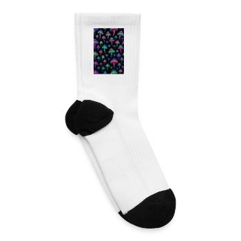 Neon Mushroom Forest - Tennis Socks - white - Right