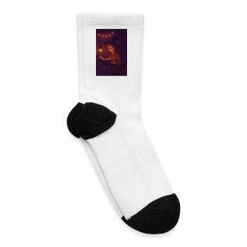 Cozy Witch Reading Night - Tennis Socks - white - Right
