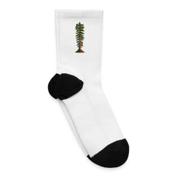 Forest Bathing Tree Illustration - Tennis Socks - white - Right