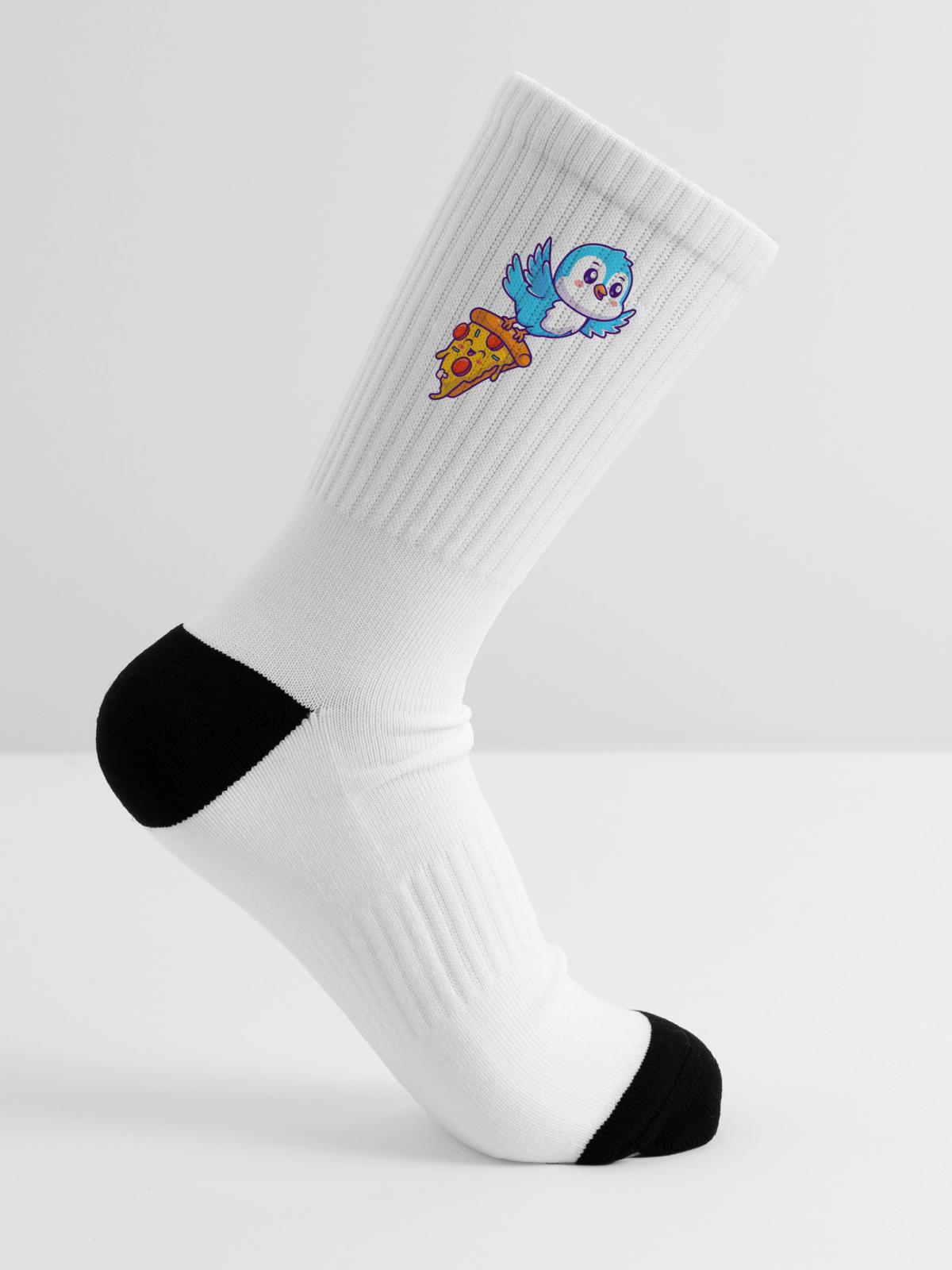 Pizza Pal Penguin on Slice - Tennis Socks - white - Right
