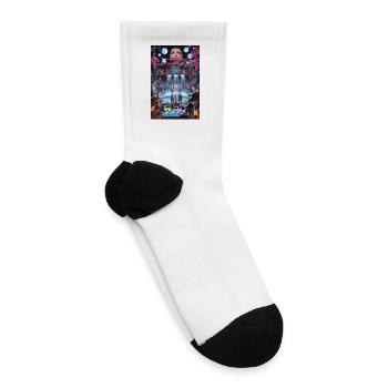 Neo Tokyo Waterfall Night - Tennis Socks - white - Right