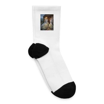 Angels Guarding Cash Bags at Door - Tennis Socks - white - Right