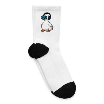 Cute duck gamer cartoon zocker virtual reality - Tennis Socks - white - Right