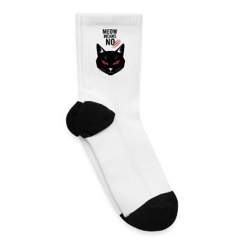 Meow Means No Bold Cat - Tennis Socks - white - Right